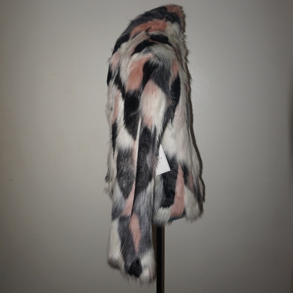 Brand New Multicolored Faux Fur Coat - Picture 4 of 5